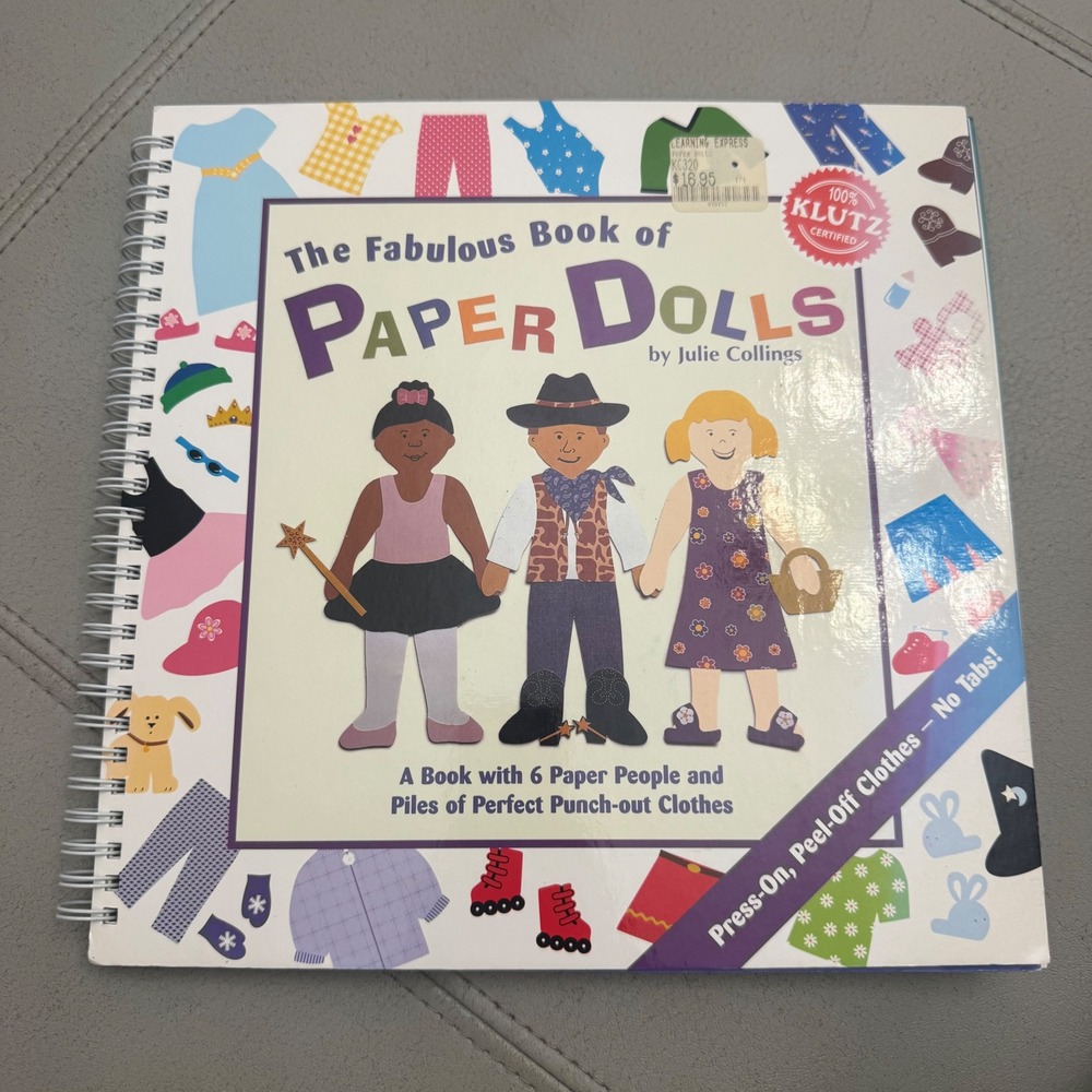 Klutz The Fabulous Book of Paper Dolls by Julie Collings Spiral Activity Book